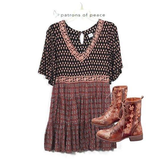 RESERVED Anthro Patrons of Peace Boho Dress S
